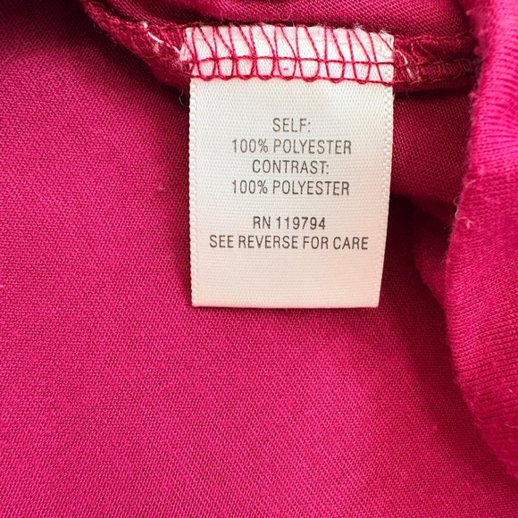 World Unity Woman 2X Pink Purple Abstract Print Studded Sheer Overlay Top Blouse - Picture 6 of 8